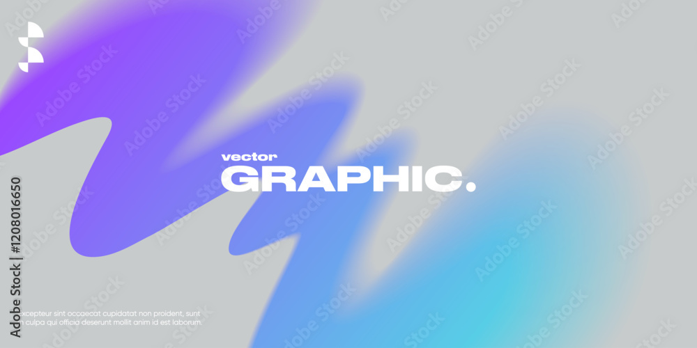 Poster geometric background with gradient shapes and blur effect.