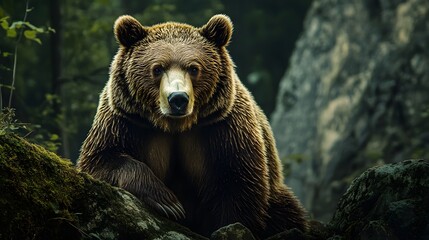 Fototapeta premium Bear against the background of nature