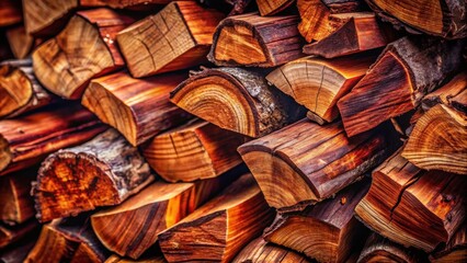 A Stack of Richly Colored Firewood, Ready for Winter's Embrace