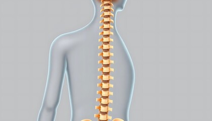 Obraz premium Human Spine Anatomy 3d Model Detailed View