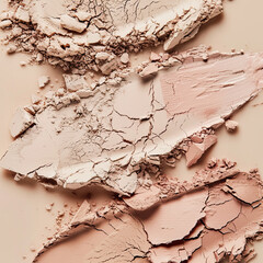 Naklejka premium Close up of crushed and stacked brown eye shadow and face powder