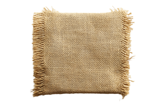 square burlap fabric isolated png transparent background