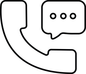Naklejka premium Line Art Phone Chat Icon – Ideal for Customer Support, Business Communication, and Telephonic Messaging Themes