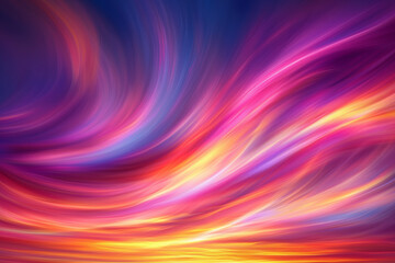 Obraz premium Vibrant sunset gradients create mesmerizing swirl of colors, blending pink, orange, and blue hues in dynamic display of light and motion