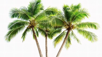 Isolated Coconut Trees on a Bright White Background for Design Use
