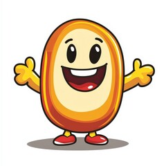 Obraz premium Cheerful Cartoon Character with Orange Color and Happy Expression