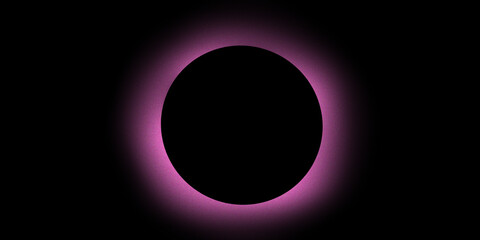 pink, grainy, abstract, solar eclipse on black background
