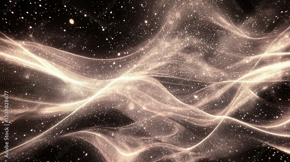 Aufkleber abstract futuristic mesh network with dynamic lines and stars background