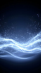 Abstract Blue Glowing Waves Background