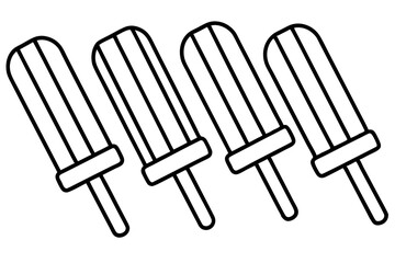 Elegant Popsicle Line Art Designs set