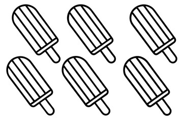 Elegant Popsicle Line Art Designs set