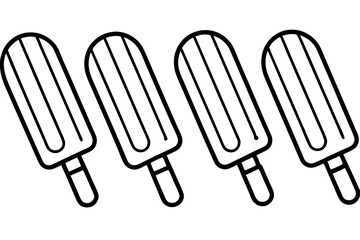 Elegant Popsicle Line Art Designs set