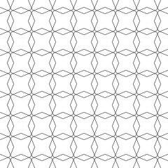 Fototapeta premium Seamless pattern. Abstract geometric background with crossed hexagon. Hexagonal graphic design print cubes structure. Black and white lines seamless texture.