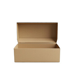 a brown cardboard box with a closed lid on a transparent background, PNG image, PNG file, Generative art.