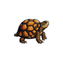 Obraz premium Realistic Tortoise Illustration – Wildlife Animal Sticker with High Detail
