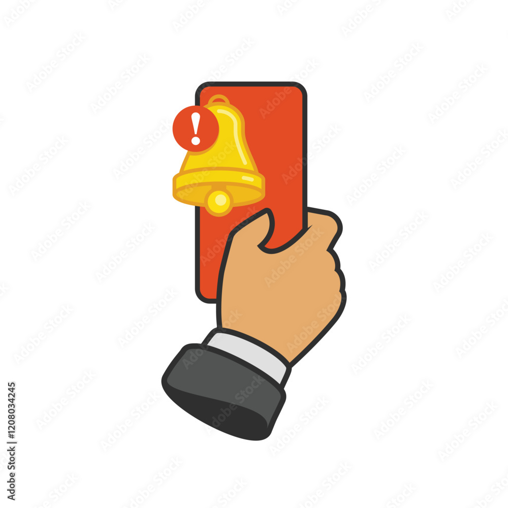 Poster smartphone with notification. new notification on mobile phone screen.