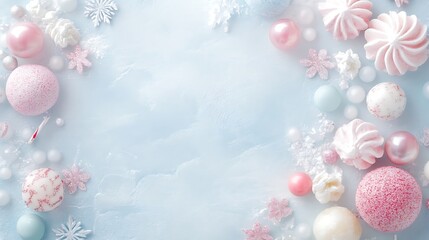 Pastel Winter Wonderland Festive Decorations Background