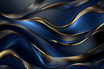 Fototapeta premium Elegant Minimalist Abstract with Flowing Blue Waves, Smooth Textures, and Modern Design in Serene Light and Shadow