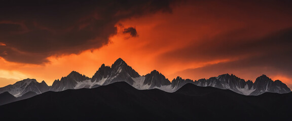 sunset over the mountains
