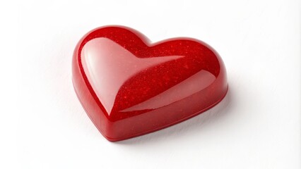 Glossy Red Heart Shaped Confectionery High-Resolution Image, Valentine's Day Concept,Food Photography Valentine's Day, Chocolate