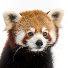 Fototapeta premium Red Panda Portrait Close-Up Composition, Striking Heterochromia, Fur Texture, Wildlife Photography, Aww Red Panda, Heterochromia iridis