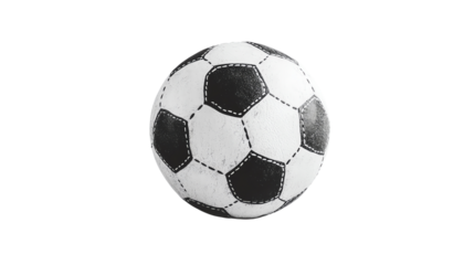 Classic black and white soccer ball design. isolated on transparent background.	