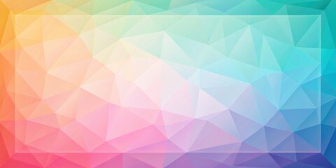 Obraz premium Pastel Rainbow Geometric Background with a Clear Frame for Text or Images