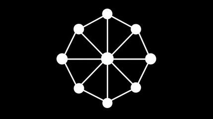 Abstract Representation of a Network Made of Interconnected Dots and Lines on a Black Background Symbolizing Communication and Connectivity