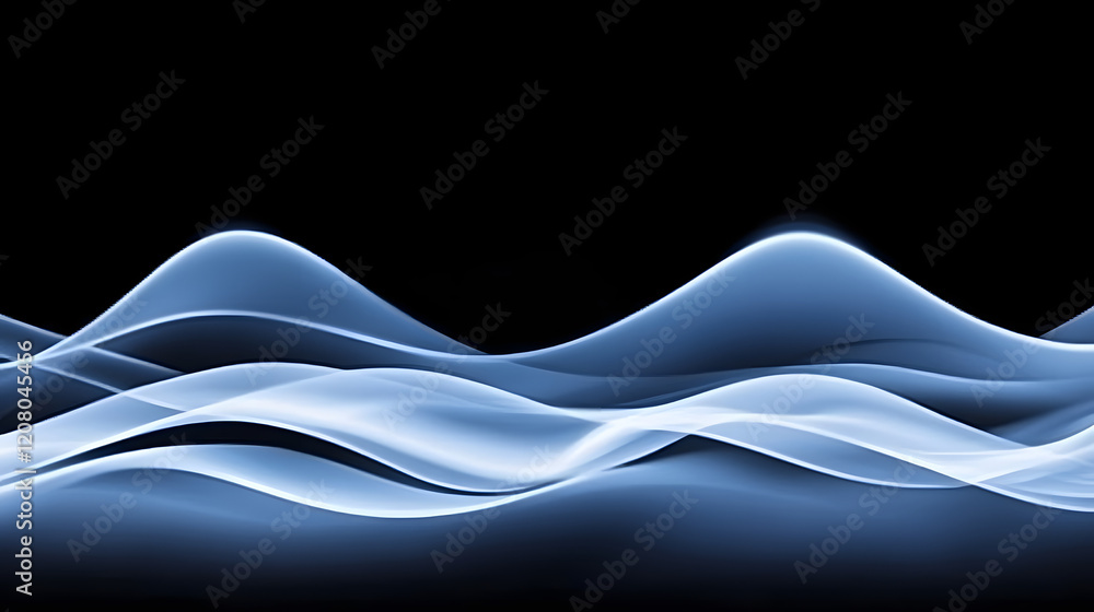 Poster a visual representation of space-time waves, with glowing lines of light stretching out across the f