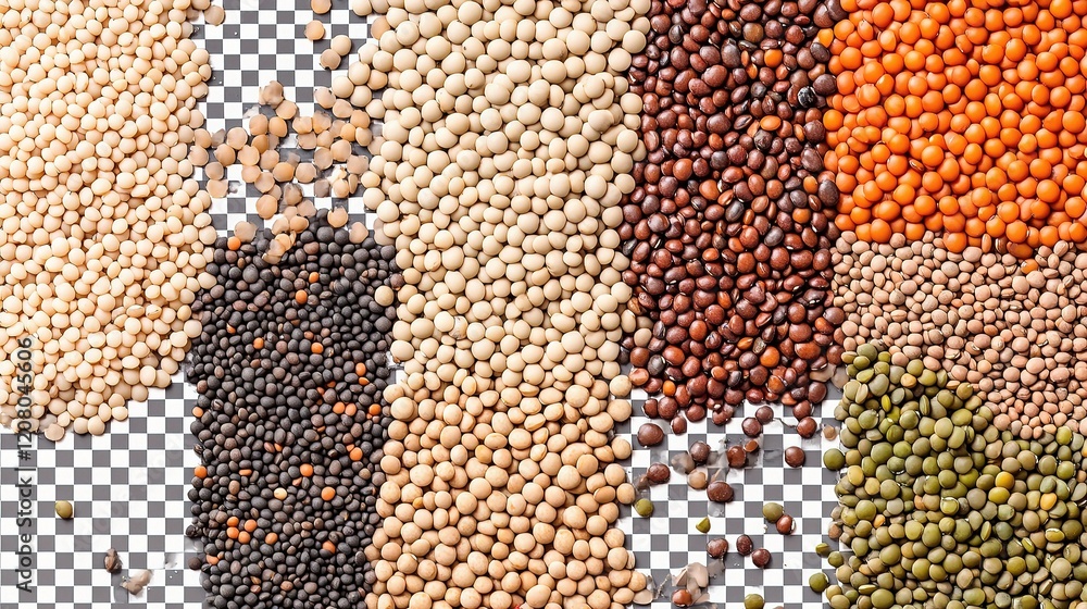 Poster Neatly Arranged Lentils Displaying Rich Textures and Colors
