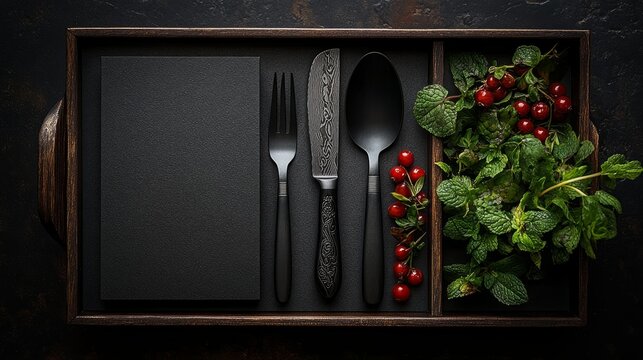 Elegant professional business card template showcasing modern design elements for culinary use