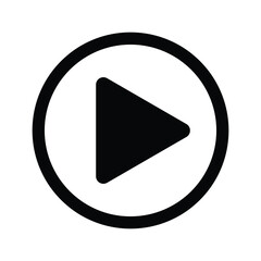 play button icon vector. play media sign. round play button symbol. play icon for mobile app, ui, website, social media. vector illustration on transparent background