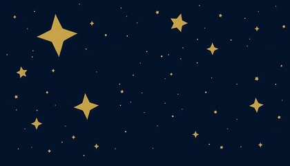 Fototapeta premium Night Sky Background Gold Stars Dark Blue Wallpaper