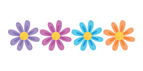 Vector set of 4 multicolored colors.
