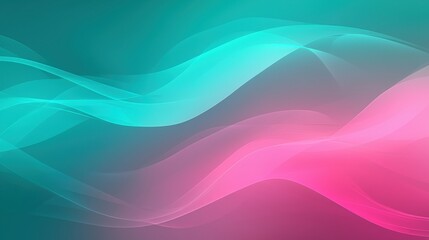 Fototapeta premium A vibrant abstract background featuring flowing waves of teal and pink colors, creating a dynamic and soothing visual effect.
