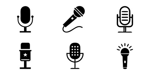 Fototapeta premium Microphone Icons Set for Web and Mobile Designs