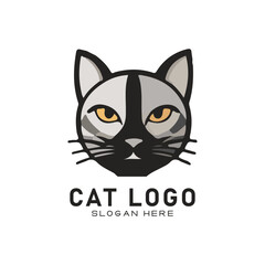 cute cate character vector logo design

