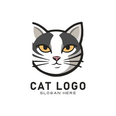 cute cate character vector logo design
