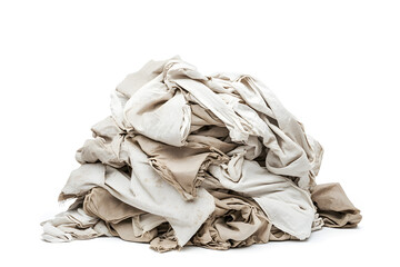 Big pile of dirty laundry, isolated on white background