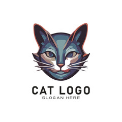 cute cate character vector logo design
