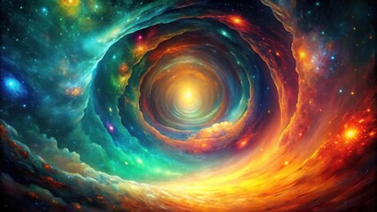 Cosmic Vortex A Journey Through Vibrant Nebulae and Celestial Swirls