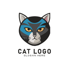 cute cate character vector logo design
