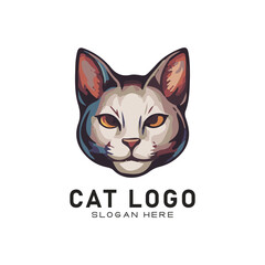 cute cate character vector logo design
