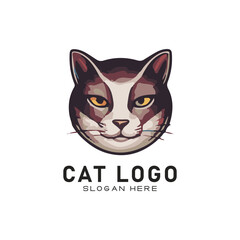 cute cate character vector logo design
