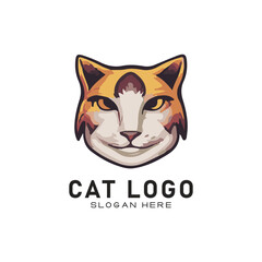 cute cate character vector logo design
