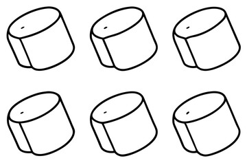 Marshmallow line art vector set