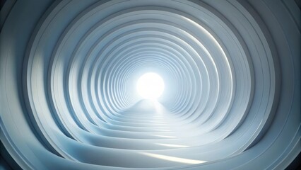 Fototapeta premium Abstract Concentric Circles Tunnel Leading to Bright Light