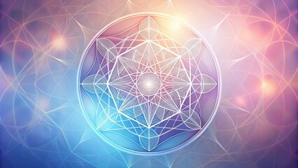 Sacred Geometry An Intricate Design of Interwoven Lines and Shapes in Pastel Hues