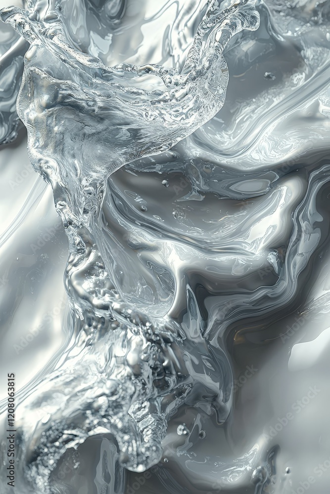 Aufkleber dynamic water flow abstract art digital content modern design close-up view fluid motion