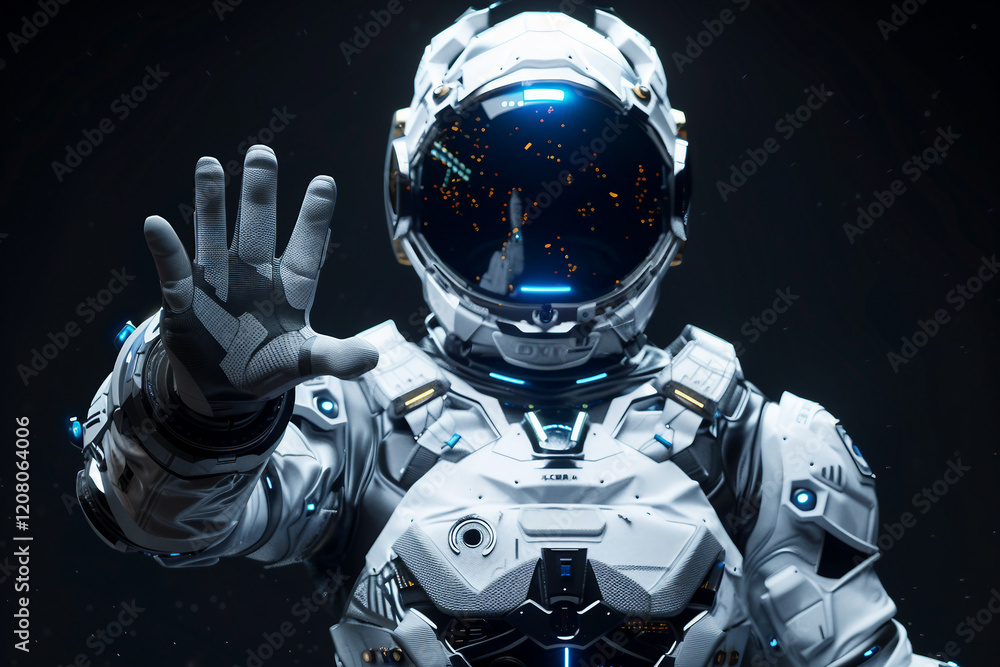 Wall mural protective spacesuit costume made generative ai technology